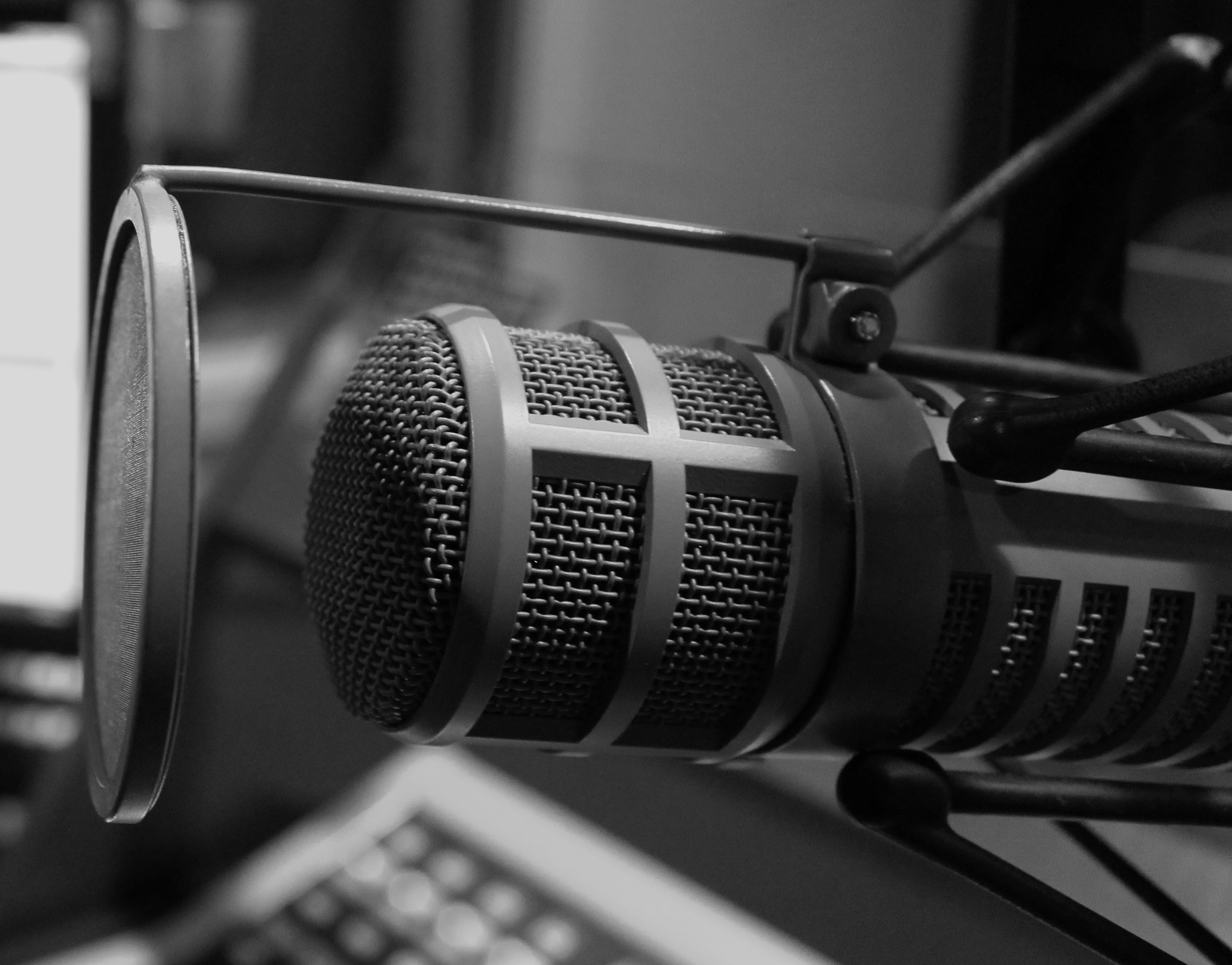 close up shot of a studio microphone